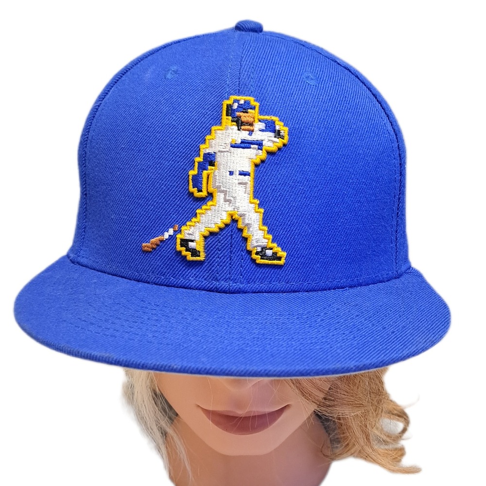 Baseballism Ken Griffey Jr Hat Mens 7 1/8 Blue 8-Bit Pixel Swingman Fitted Cap